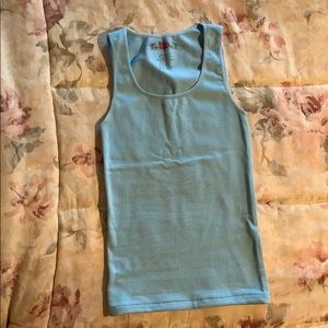 Light blue stretch tank top
